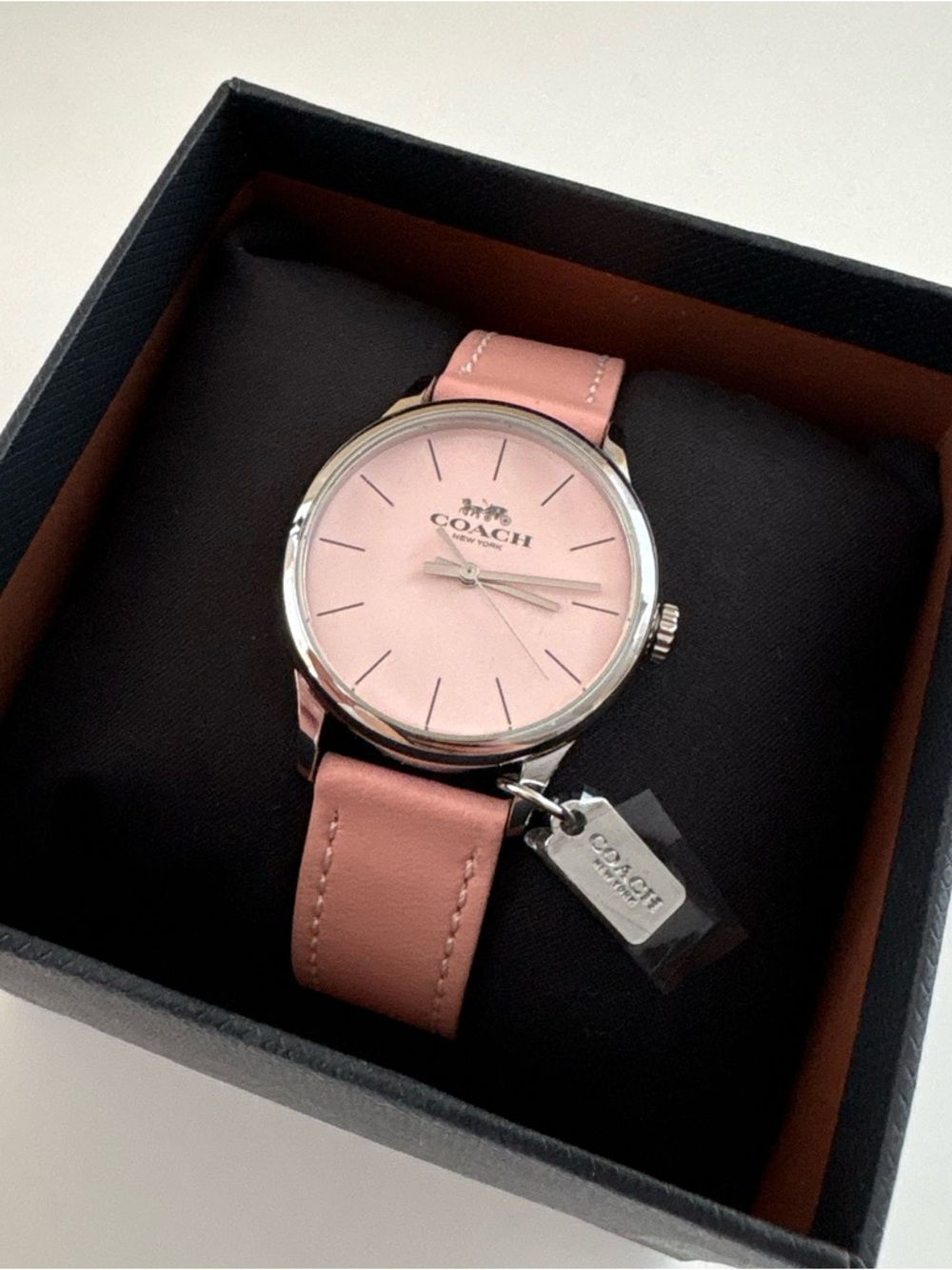 COACH Ruby 32MM LEATHER STRAP in BLUSH PINK - Picture 6 of 12